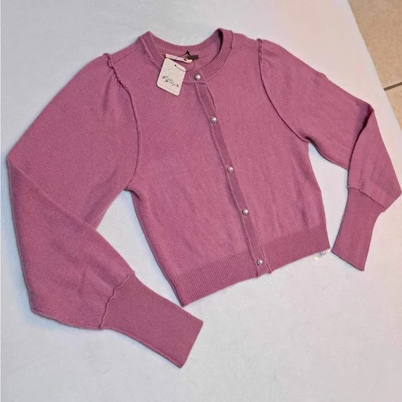 Free People Pearl Button 100% Cashmere Cardigan Sweater - Picture 4 of 9